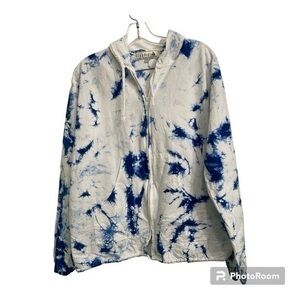 Seaspice women light weight white and blue tye dyed jacket Size S
